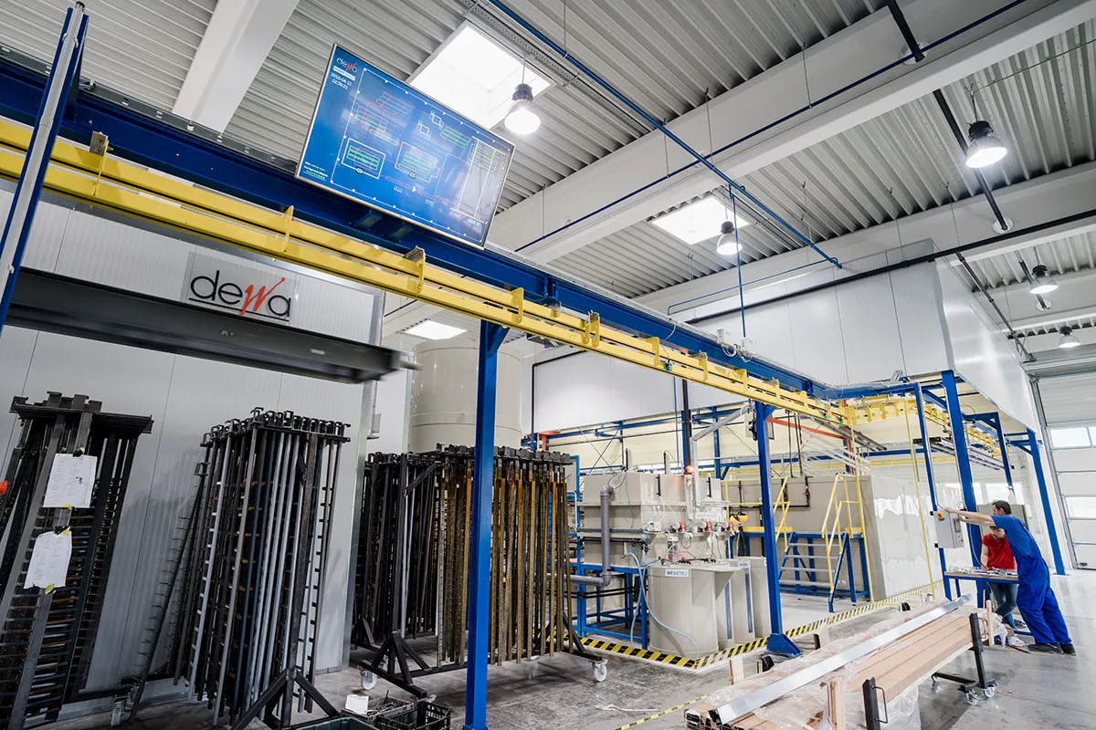 Automata előkezelő és porfestő sor